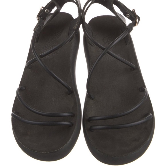 Ancient Greek Sandals Black Leather Slingback Sandals 37/6.5 - Picture 3 of 6